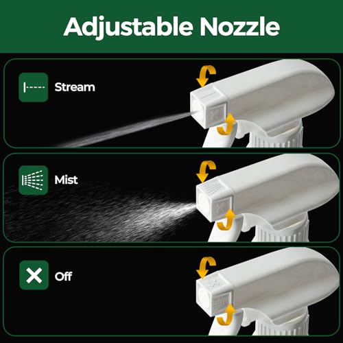 T4U 24 oz Spray Bottles, 3 Pack - Heavy Duty Cleaning & Gardening
