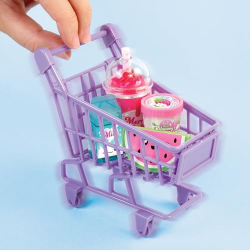 3C4G Tiny Treats Lip Gloss Set with Rolling Mini Cart - Scented Tween Makeup Kit