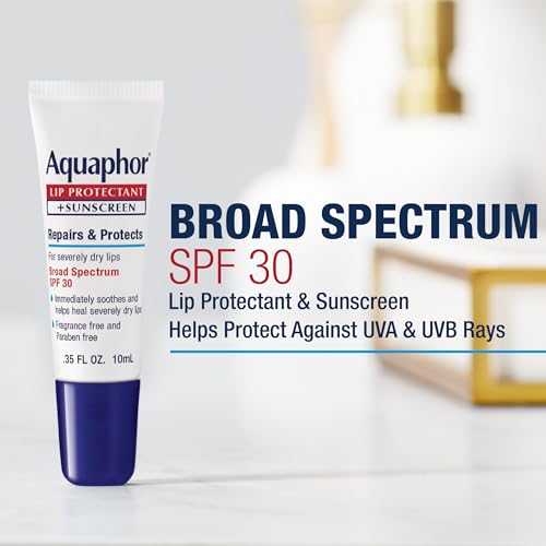 Aquaphor Lip Repair Balm with SPF 30 | 0.35 Oz Tube | Pack of 2