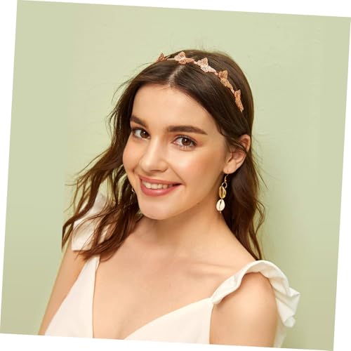 Beaupretty Butterfly Headband Tiara Gold - Vintage Bridal Hair Accessory