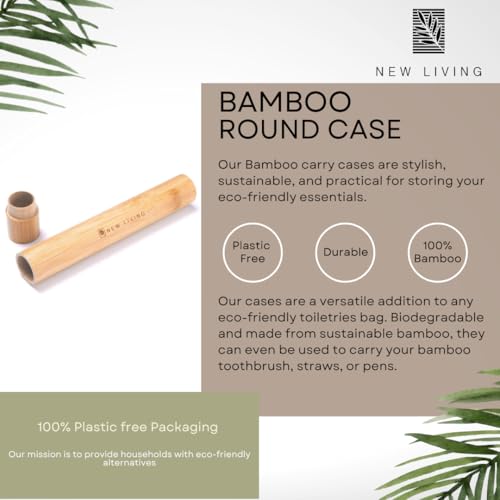 Eco-Friendly Bamboo Toothbrush Carry Case - 21cm Biodegradable Travel Organizer