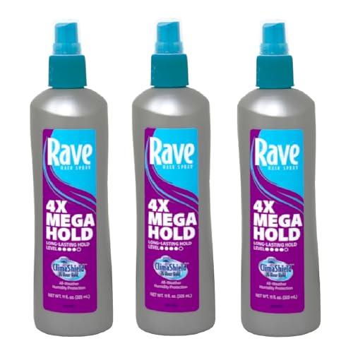 Rave 4x Mega Unscented Pump Hairspray 3 Pack - 11 fl oz