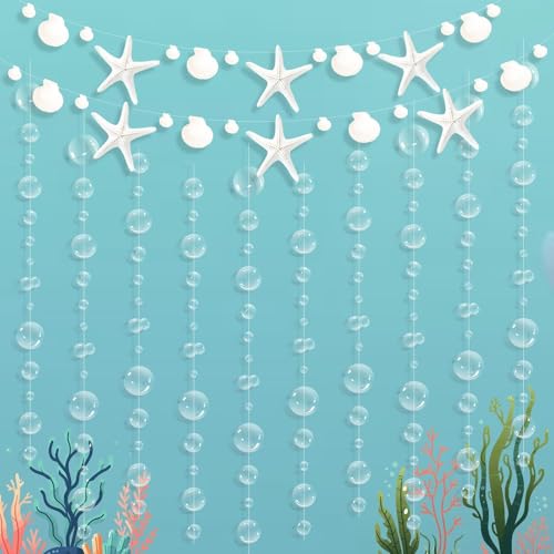 Seashell and Bubble Garland Banner for Coastal Parties