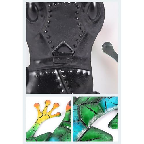 Metal Gecko Wall Decor - 16.9" Lizard Hanging Sculpture for Home & Garden