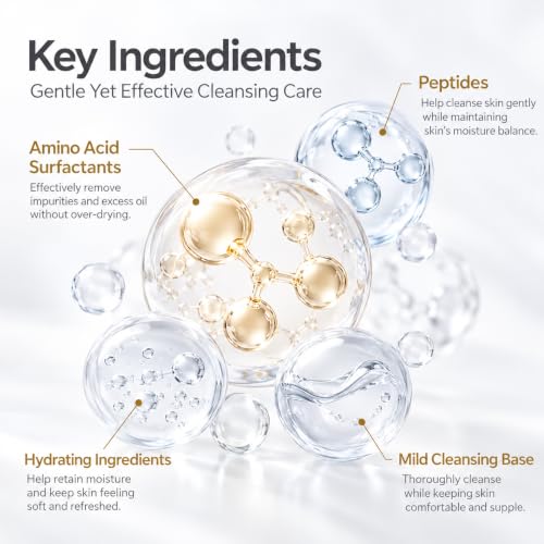 Gentle Peptide & Amino Acid Facial Cleanser for Sensitive Skin - Soft Foam, All Skin Types