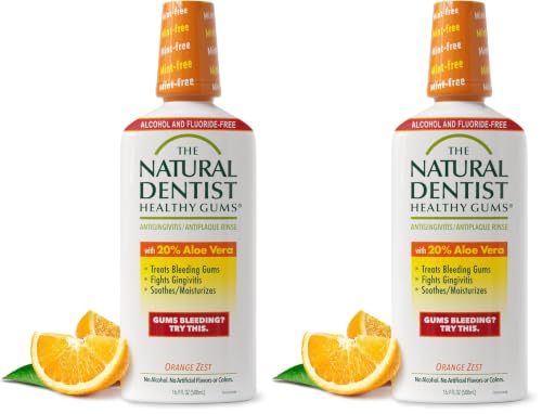 The Natural Dentist Healthy Gums Mouthwash, Orange Zest, 16.9 Fl Oz (Pack of 2)