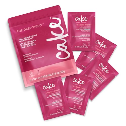 Cake Beauty Travel Hair Mask Set - 5 x 1.76 oz Volumizing Treatment for Dry Hair