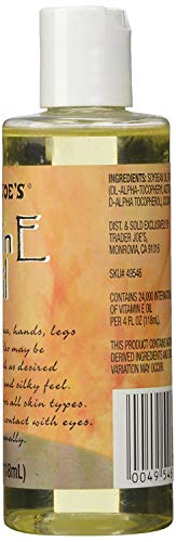 Trader Joe's Vitamin E Body Oil - 4oz Moisturizer for Skin & Bath