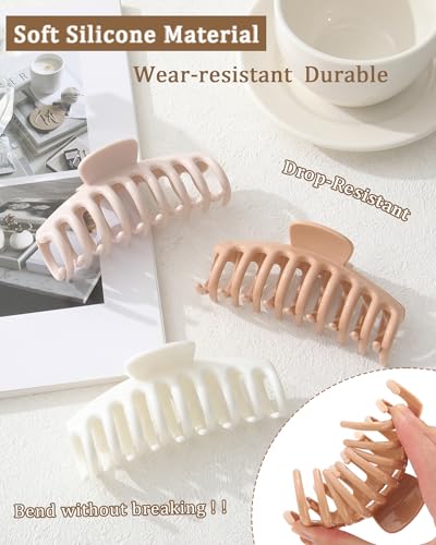 Large Silicone Hair Clips Set - Strong Hold Non-Slip Claw Clips