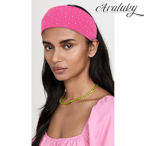 7 Pcs Rhinestone Wide Headbands for Women Non Slip, Elastic Head