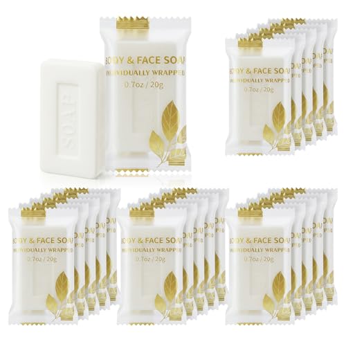30 Mini Travel Soap Bars - 0.7 Oz Individually Wrapped Body Soap