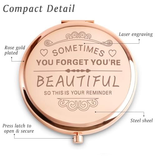 Personalized Compact Mirror for Women - Custom Gift for Her