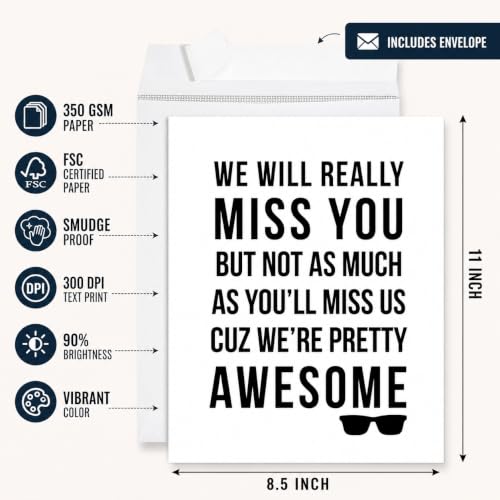 Funny Jumbo Retirement Card with Envelope - 8.5 x 11 Inch