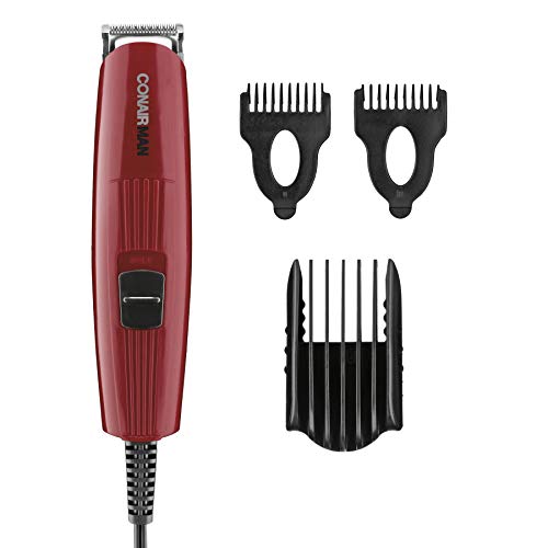 ConairMAN 4-Piece Corded Beard Trimmer Set with Nose & Ear Groomer, Comb Attachments