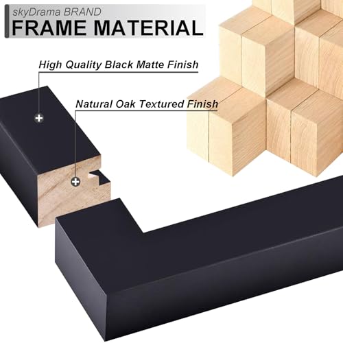 SkyDrama Solid Wood 5x7 Picture Frame - 8 Pack, Black Grain