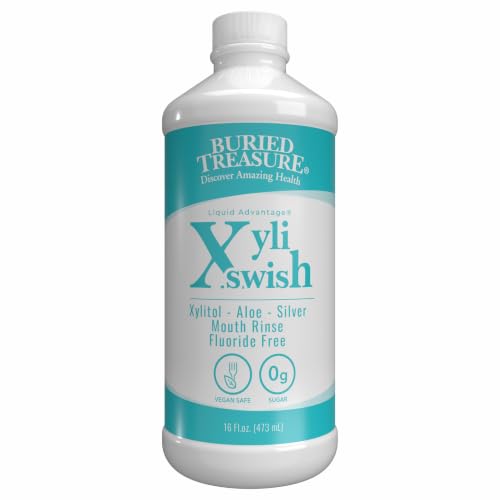 Buried Treasure XYLI Swish Alcohol Free Mouth Rinse 16 fl oz – Peppermint, Sugar-Free