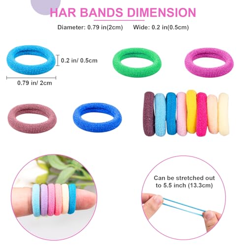 TVINLIK 400 PCS No Damage Baby Hair Ties – Soft Elastic Ponytail Holders