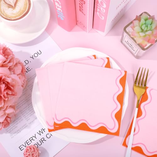 Whaline 50Pcs Scallop Disposable Cocktail Napkins - Summer Party Supplies