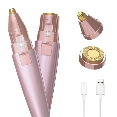 JNATER 2-in-1 Rechargeable Eyebrow Trimmer & Facial Hair Remover with LED