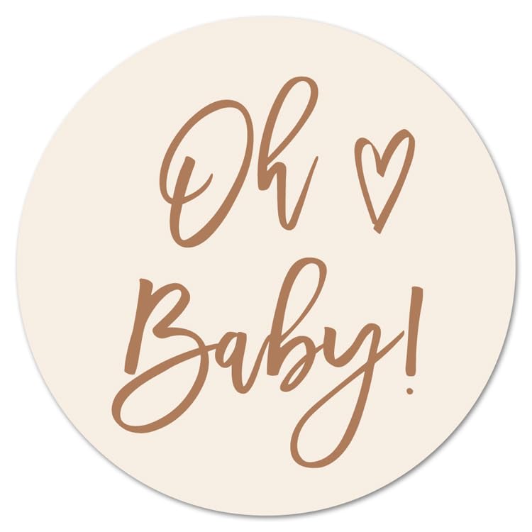 Oh Baby! Stickers - 1.5 Inch Round Labels, Set of 60 for Baby Showers