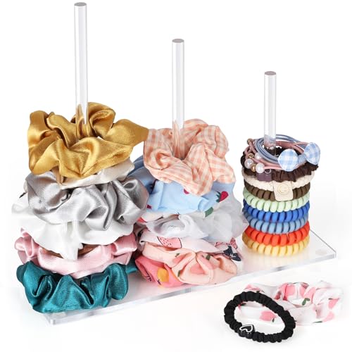 Acrylic 3-Tier Scrunchie Holder Organizer for Hair Ties