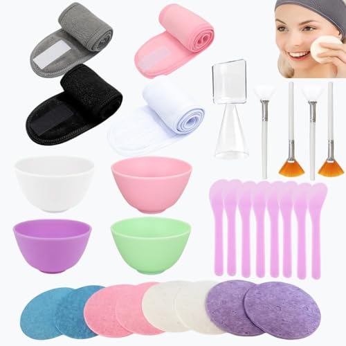 30-Piece Facial Care Tool Set with Silicone Bowls & Brushes