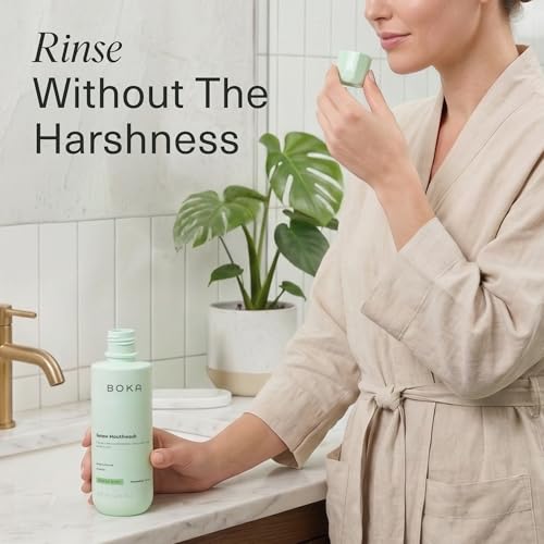 Boka Renew Gentle Mint & Lemongrass Mouthwash 16 fl oz – 1 Pack, pH-Balanced, Fluoride-Free