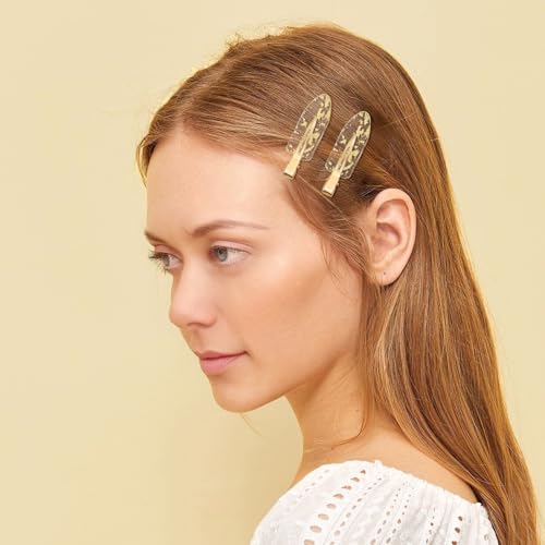 8 Pcs No Crease Hair Clips - Glitter Gold Hair Accessories for Makeup