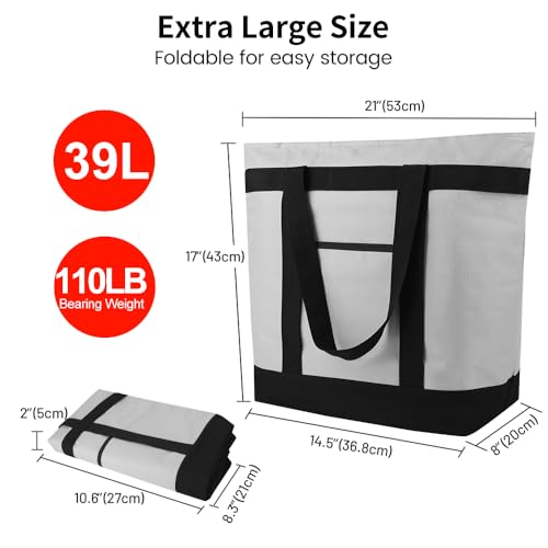 Mosago 39L Insulated Food Delivery Bag - Heavy Duty, Leakproof, Collapsible