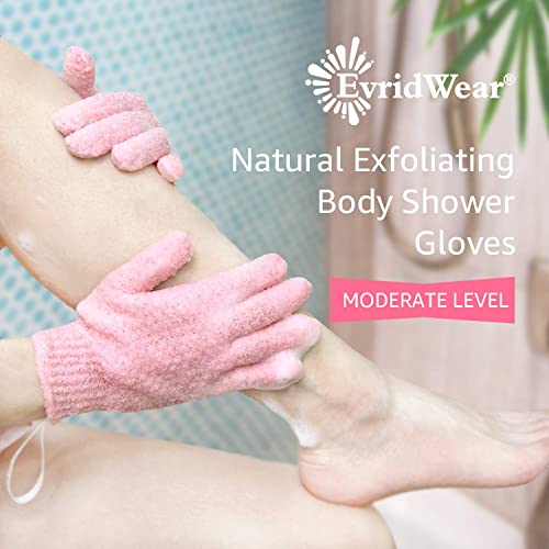 Exfoliating Shower Gloves for Men and Women - 2 Pairs