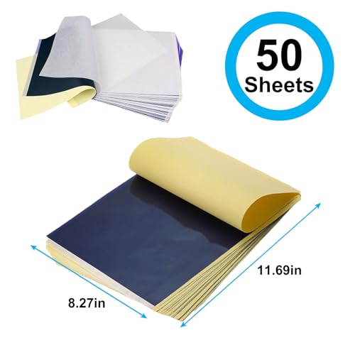 Tattoo Transfer Paper 50 Sheets Tattoo Stencil Paper A4 Size 4 Layers DIY Tattoo Tracing Paper Tattoo Kit Tattoo Supplies