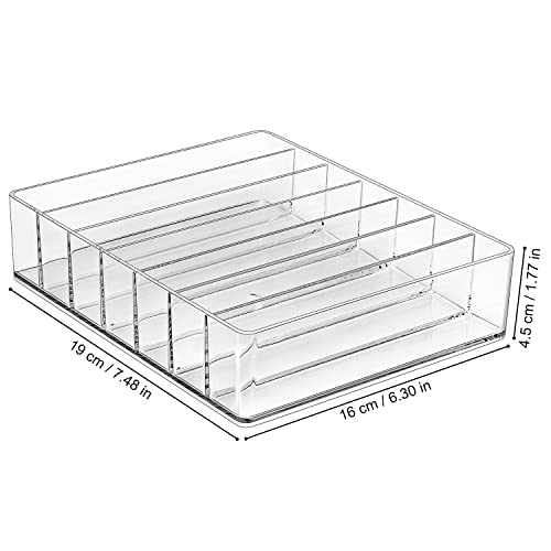 JessLab 7-Section Acrylic Makeup Organizer for Eyeshadow and Lipstick