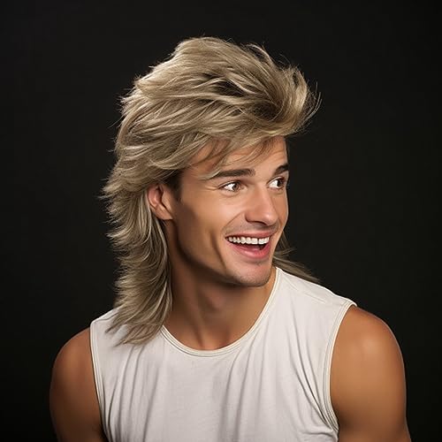 Blonde Mullet Wig for Men | Rockstar Style, 20 Inch