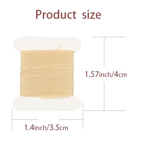 20 Beige Hair Extension Clips with Needle & Thread Set - Durable 9-Teeth Stainless Steel Snap Clips
