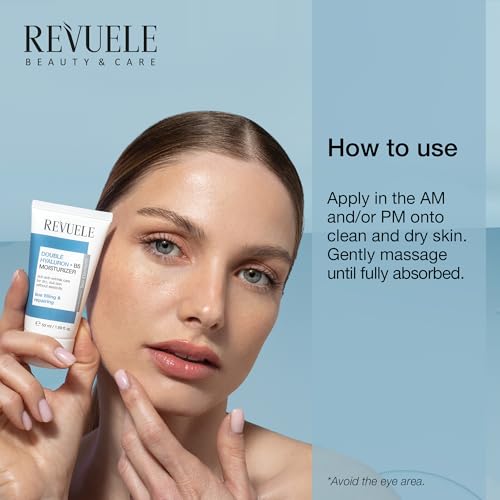Revuele Double Hyaluron + B5 Facial Moisturizer 0.5 Fl Oz – Lightweight Hydrating Cream with Dual Hyaluronic Acid & Panthenol, Pack of 1