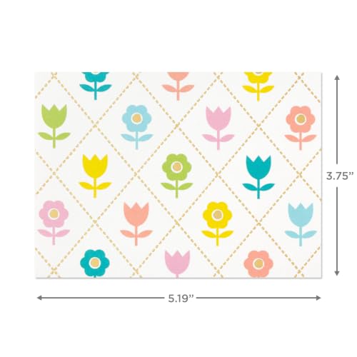 Hallmark Assorted Blank Greeting Cards - Spring Flowers & Butterflies (24 Cards)