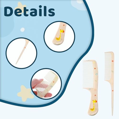 Cute Detangling Hair Comb Set for Kids - 4 Pcs Plastic Brushes