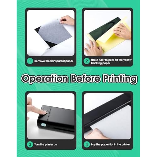Phomemo Tattoo Stencil Printer, M08F Bluetooth Thermal Tattoo Printer with 10pcs Transfer Paper, Compatible with Phone/Tablet/PC, Tattoo Supplies for Tattoo Artist & Beginner, Black & Green