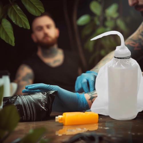Hipifans Disposable Transparent PE Wash Bottle Covers, 100 Pack for Tattoo & Beauty Cleaning