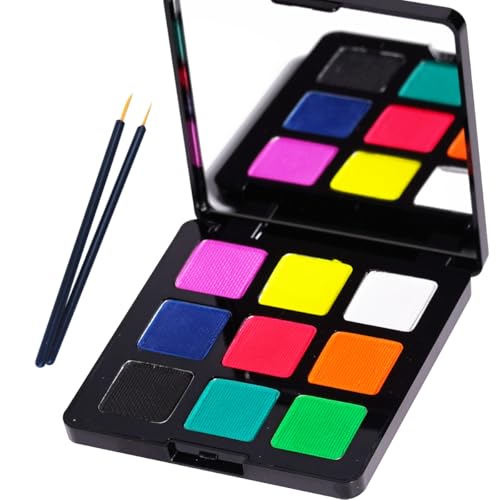 Bowitzki 9-Color Water Activated UV Neon Eyeliner & Face Body Paint Set