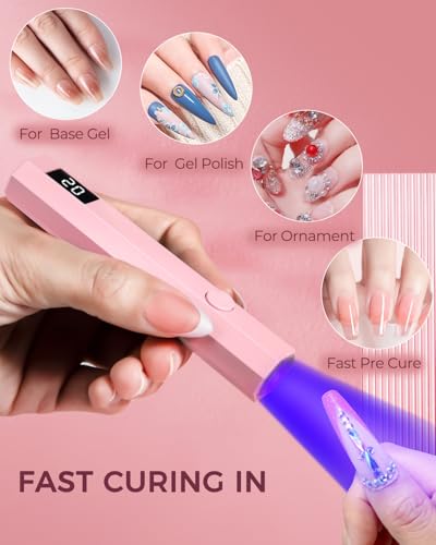 mlogiroa Handheld UV Nail Light - 3W Portable LED Lamp with Timer