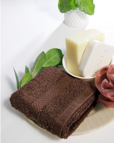 Premium 13x13 Washcloth Set (Pack of 4) The Holy South Dark Brown – 100% Cotton, Absorbent, Ring Spun