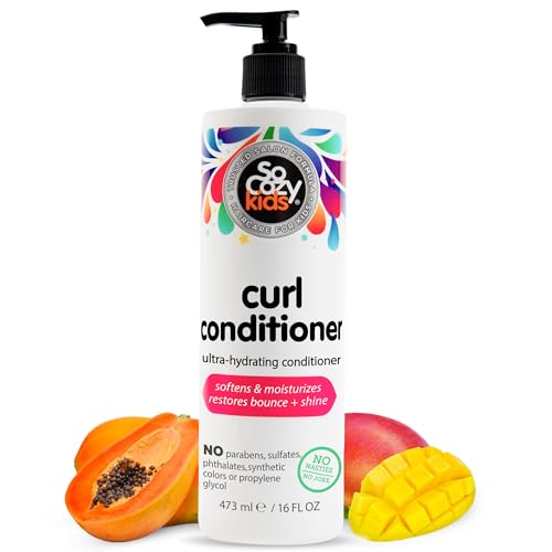 SoCozy Curl Conditioner for Kids - 16 Fl Oz Detangler with Mango & Rice Protein