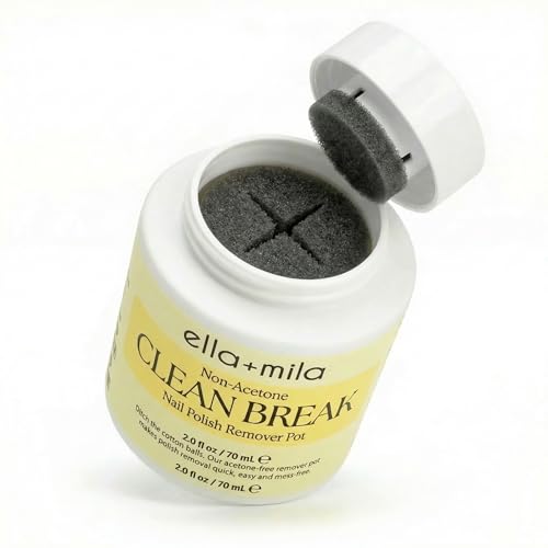 ella+mila Non-Acetone Nail Polish Remover Pot - Travel Size 2.3 fl oz