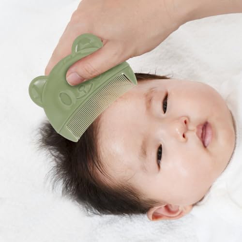 FOMIYES 6Pcs Baby Cradle Cap Combs - Gentle Bear-Shaped Scalp Brushes