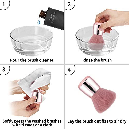 Vaincre Soft Nail Dust Brush for Acrylic & Makeup - Pink