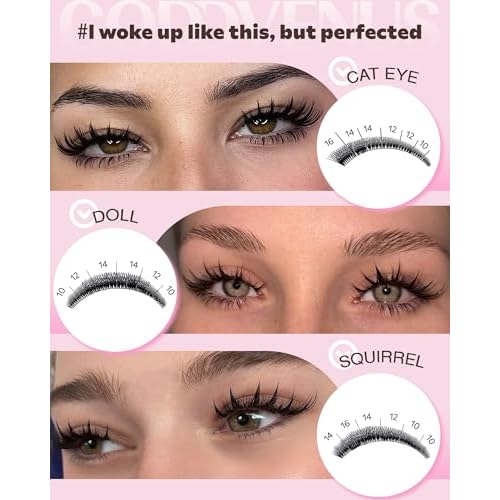 Goddvenus Manga Lash Clusters Kit Natural 300 Pcs Cluster Eyelash Extensions Kit Wispy Fairy Fluffy Eyelash Clusters Anime Cosplay Individual Lash Extensions Kit CC Curve 10-16mm