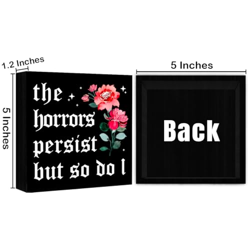 Gothic Wooden Box Sign - Unwelcome Home Decor 5x5 Inches
