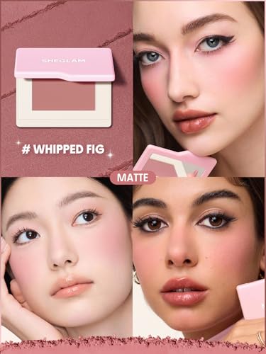 SHEGLAM Dream Touch Blush Powder - 018 Whipped Fig, Long-Lasting & Blendable
