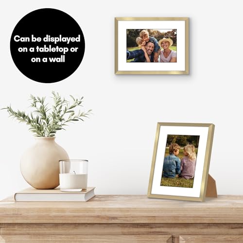 Americanflat 6x8 Gold Picture Frame with Mat for 4x6 Photos